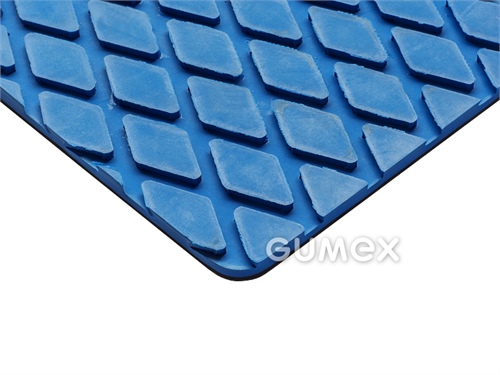 Gummi MD CENTAUR BLUE STAR, 8mm, Breite 2000mm, FDA, 55°ShA, NR/CR, Diamantmuster, -30°C/+70°C, blau, 